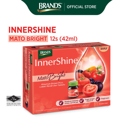 BRAND'S InnerShine Mato Bright 12's (42ml) (With Lycopene, Brighten Skin&Promote Bowel Movement) + CNY Pink Box